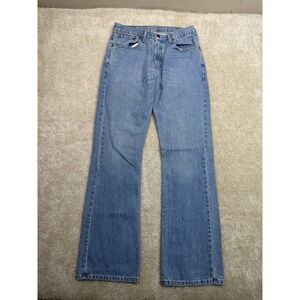 Levi 757 Jeans Mens 33x34 Blue Bootcut Western Red Tab